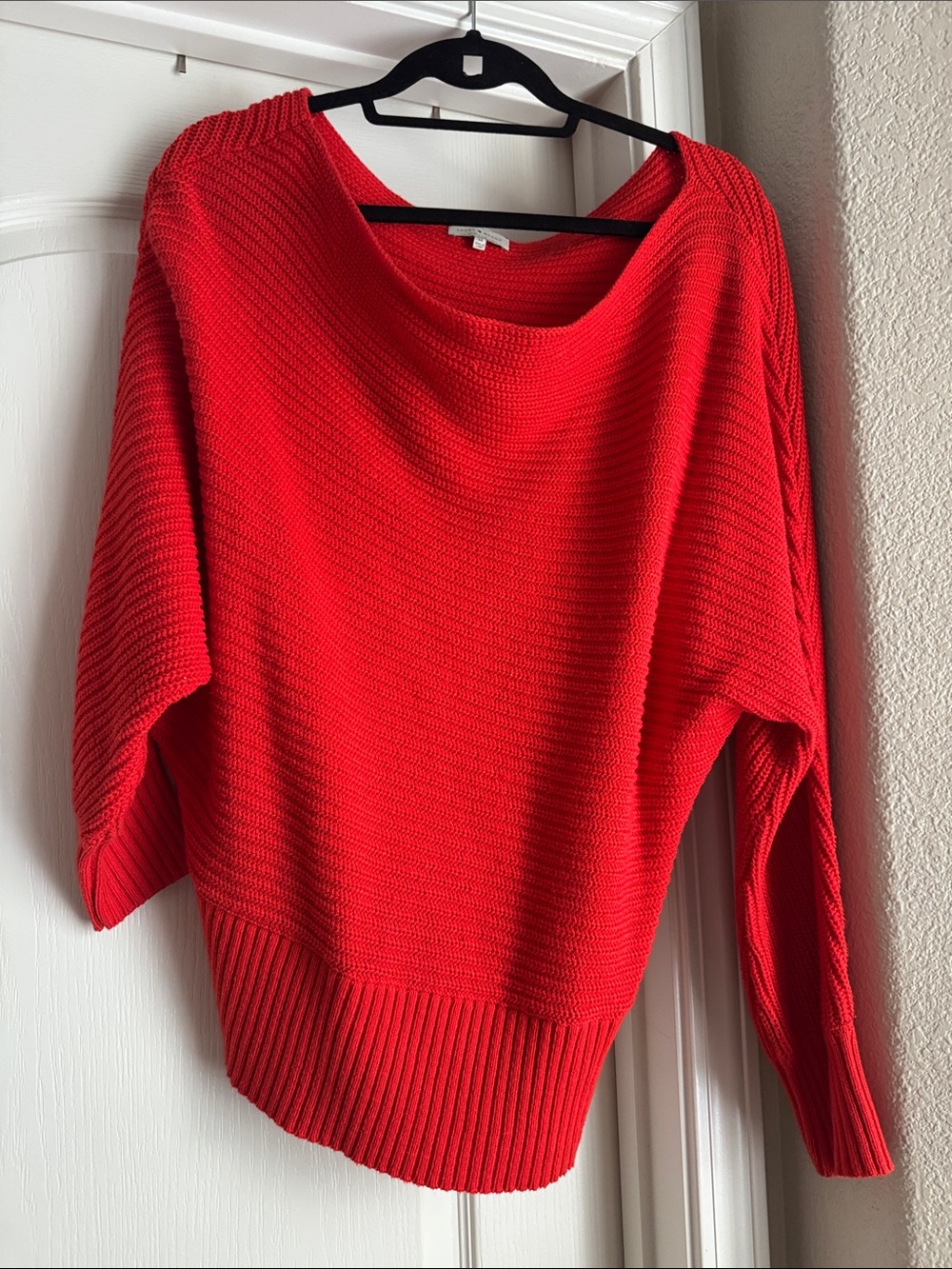 Red Women's Boatneck Knit Sweater